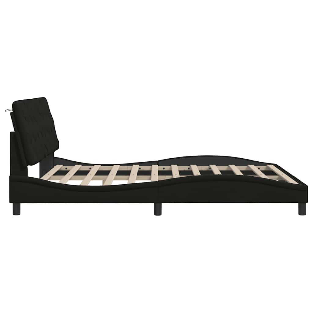 Bedframe zonder matras stof zwart 180x200 cm is nu te koop bij PeponiXL, paradijselijk wonen!