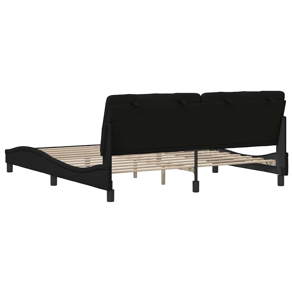 Bedframe zonder matras stof zwart 180x200 cm is nu te koop bij PeponiXL, paradijselijk wonen!
