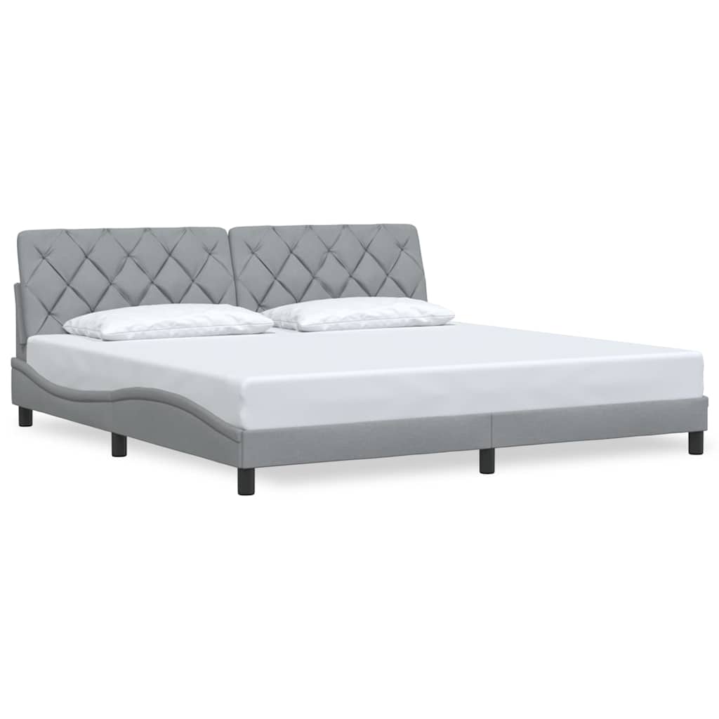 Bedframe zonder matras stof lichtgrijs 200x200 cm is nu te koop bij PeponiXL, paradijselijk wonen!