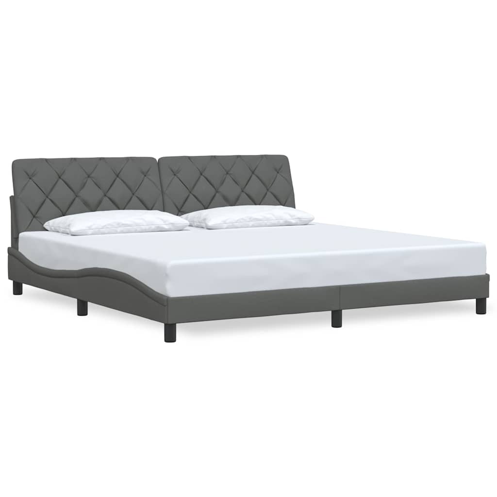 Bedframe zonder matras stof donkergrijs 200x200 cm is nu te koop bij PeponiXL, paradijselijk wonen!