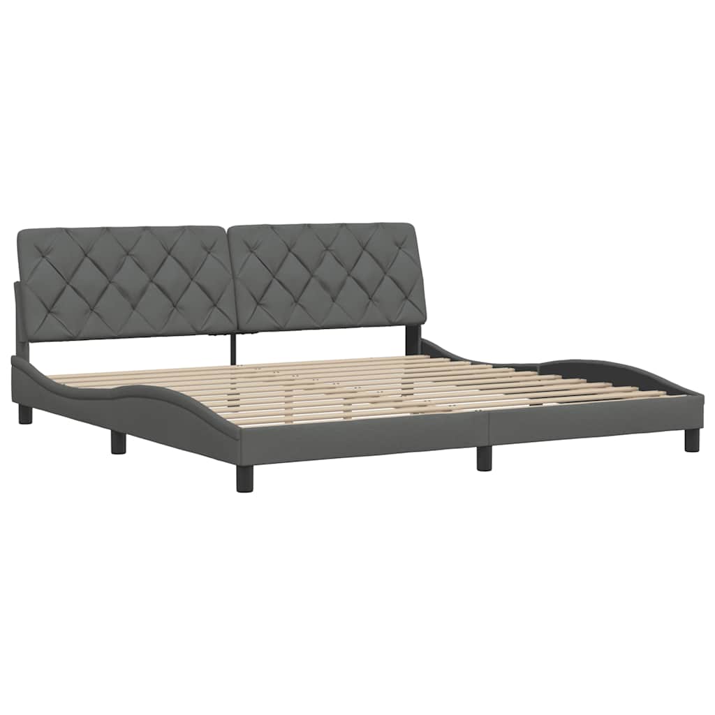 Bedframe zonder matras stof donkergrijs 200x200 cm is nu te koop bij PeponiXL, paradijselijk wonen!
