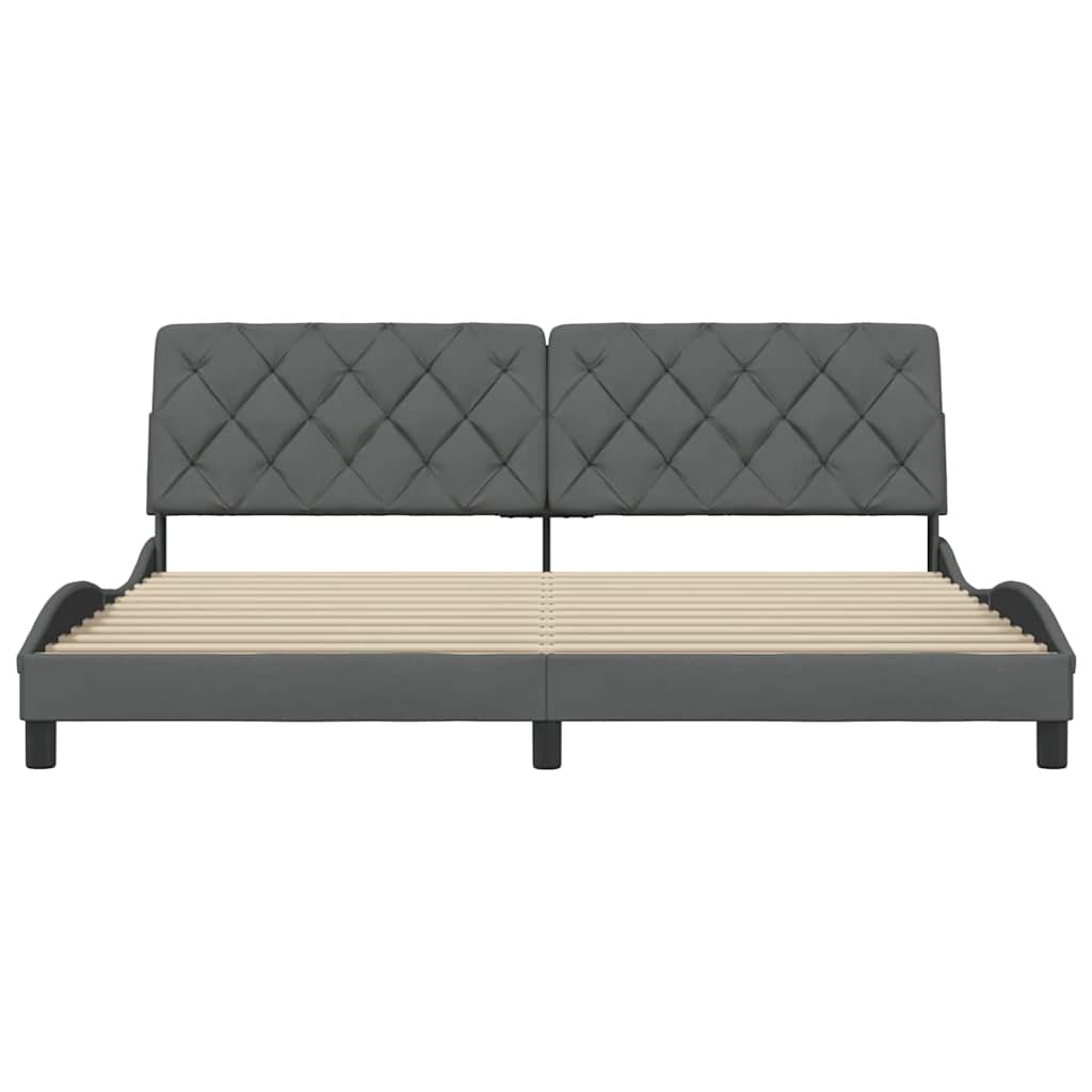 Bedframe zonder matras stof donkergrijs 200x200 cm is nu te koop bij PeponiXL, paradijselijk wonen!