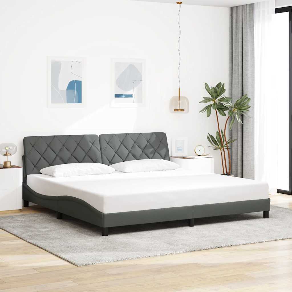 Bedframe zonder matras stof donkergrijs 200x200 cm is nu te koop bij PeponiXL, paradijselijk wonen!
