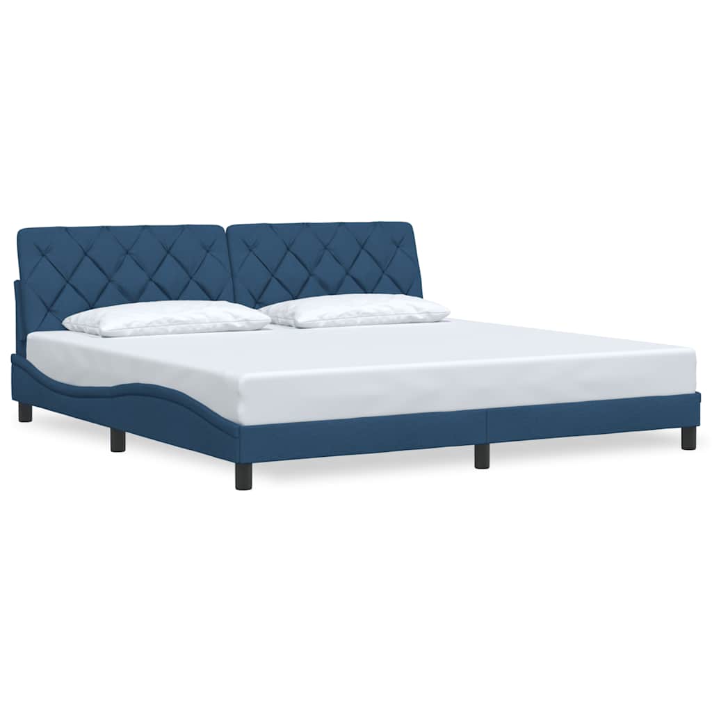 Bedframe zonder matras stof blauw 200x200 cm is nu te koop bij PeponiXL, paradijselijk wonen!