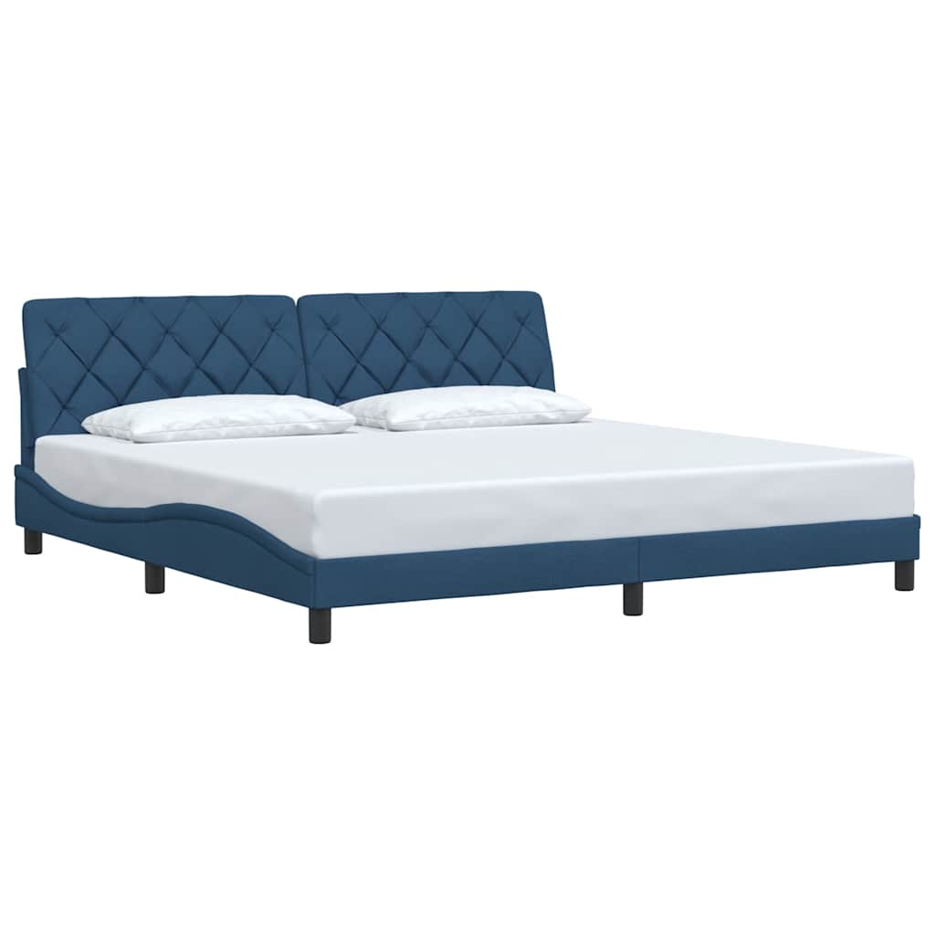 Bedframe zonder matras stof blauw 200x200 cm is nu te koop bij PeponiXL, paradijselijk wonen!
