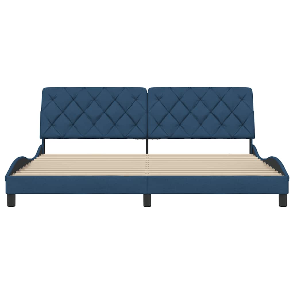 Bedframe zonder matras stof blauw 200x200 cm is nu te koop bij PeponiXL, paradijselijk wonen!