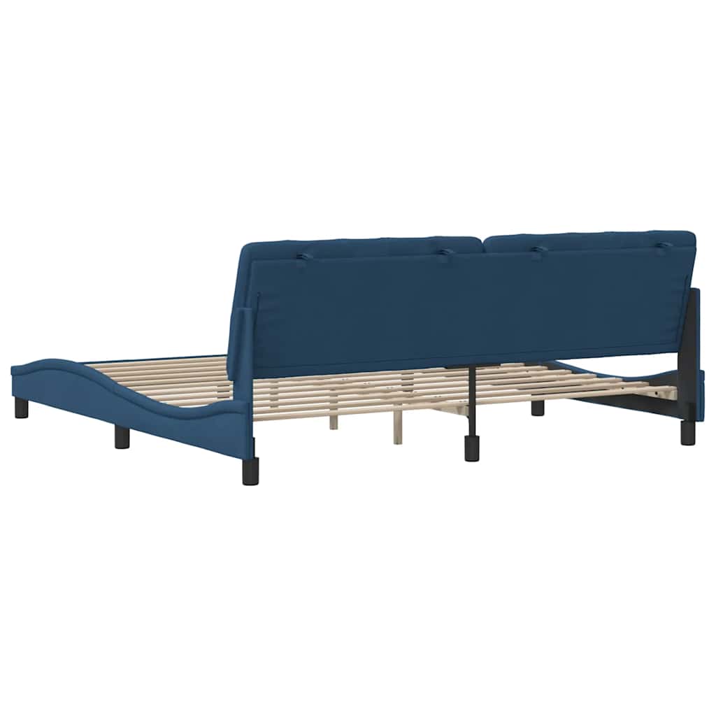 Bedframe zonder matras stof blauw 200x200 cm is nu te koop bij PeponiXL, paradijselijk wonen!