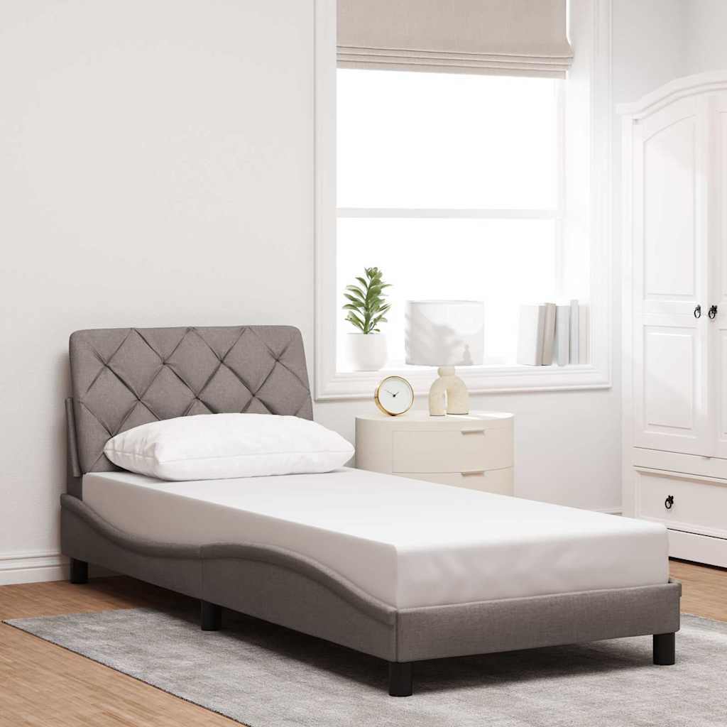 Bedframe met LED zonder matras 90x190 cm stof taupe is nu te koop bij PeponiXL, paradijselijk wonen!