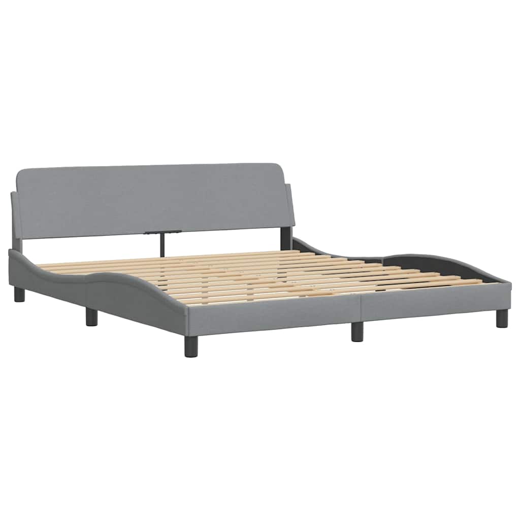 Bedframe met LED zonder matras stof 180x200 cm lichtgrijs is nu te koop bij PeponiXL, paradijselijk wonen!