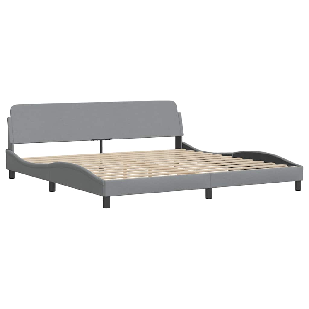 Bedframe met LED zonder matras stof 200x200 cm lichtgrijs is nu te koop bij PeponiXL, paradijselijk wonen!