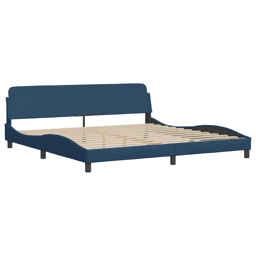 Bedframe met LED zonder matras 200x200 cm stof blauw is nu te koop bij PeponiXL, paradijselijk wonen!