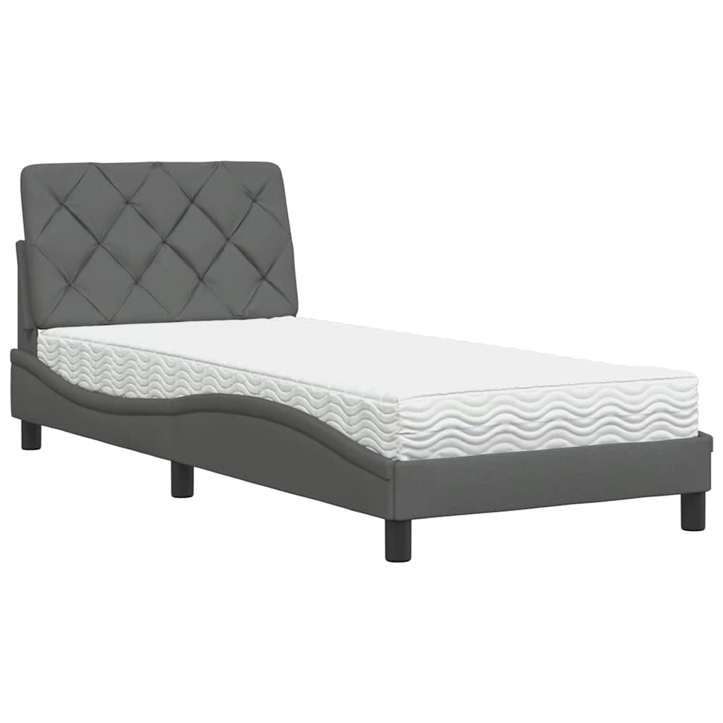 Bed met matras stof donkergrijs 80x200 cm is nu te koop bij PeponiXL, paradijselijk wonen!