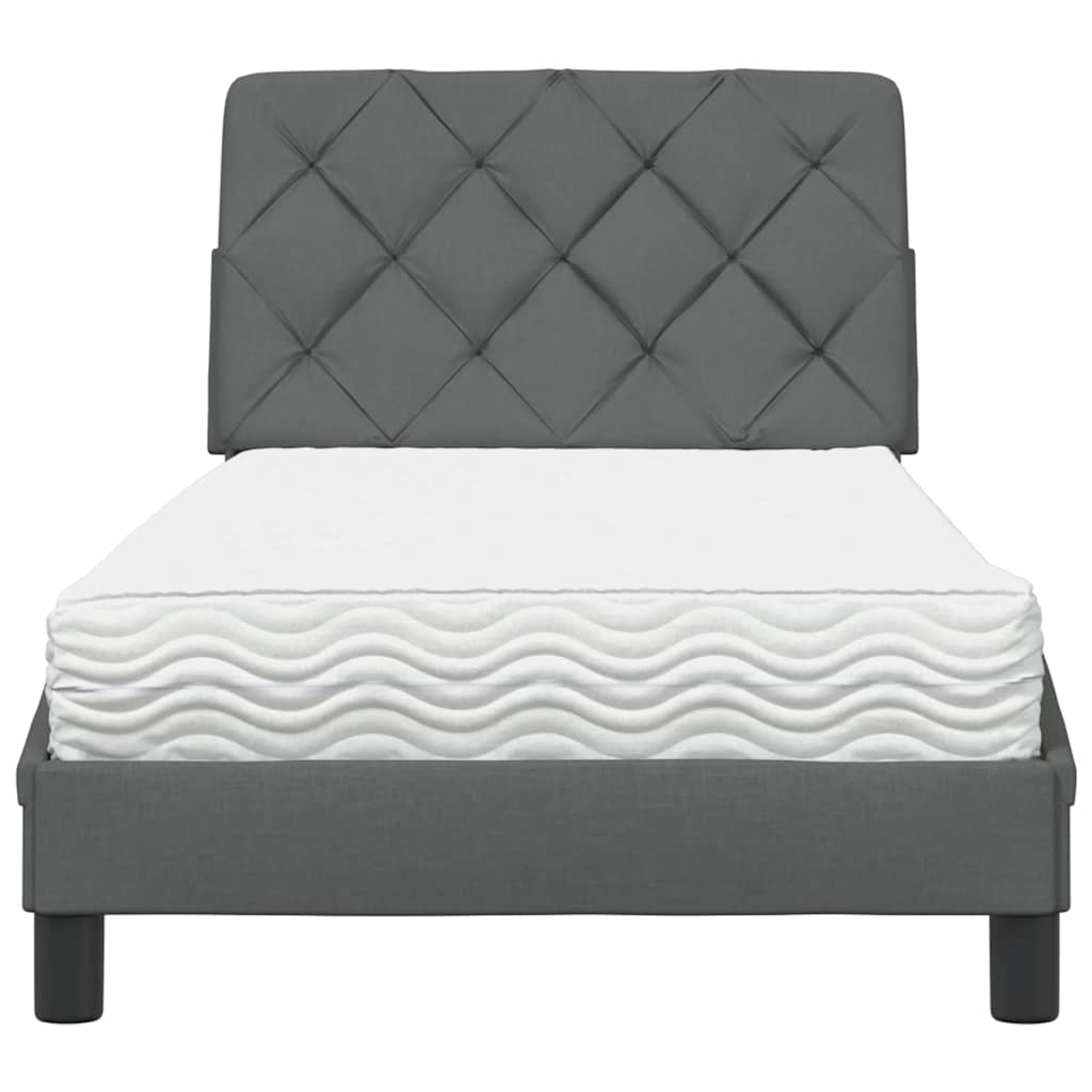 Bed met matras stof donkergrijs 80x200 cm is nu te koop bij PeponiXL, paradijselijk wonen!