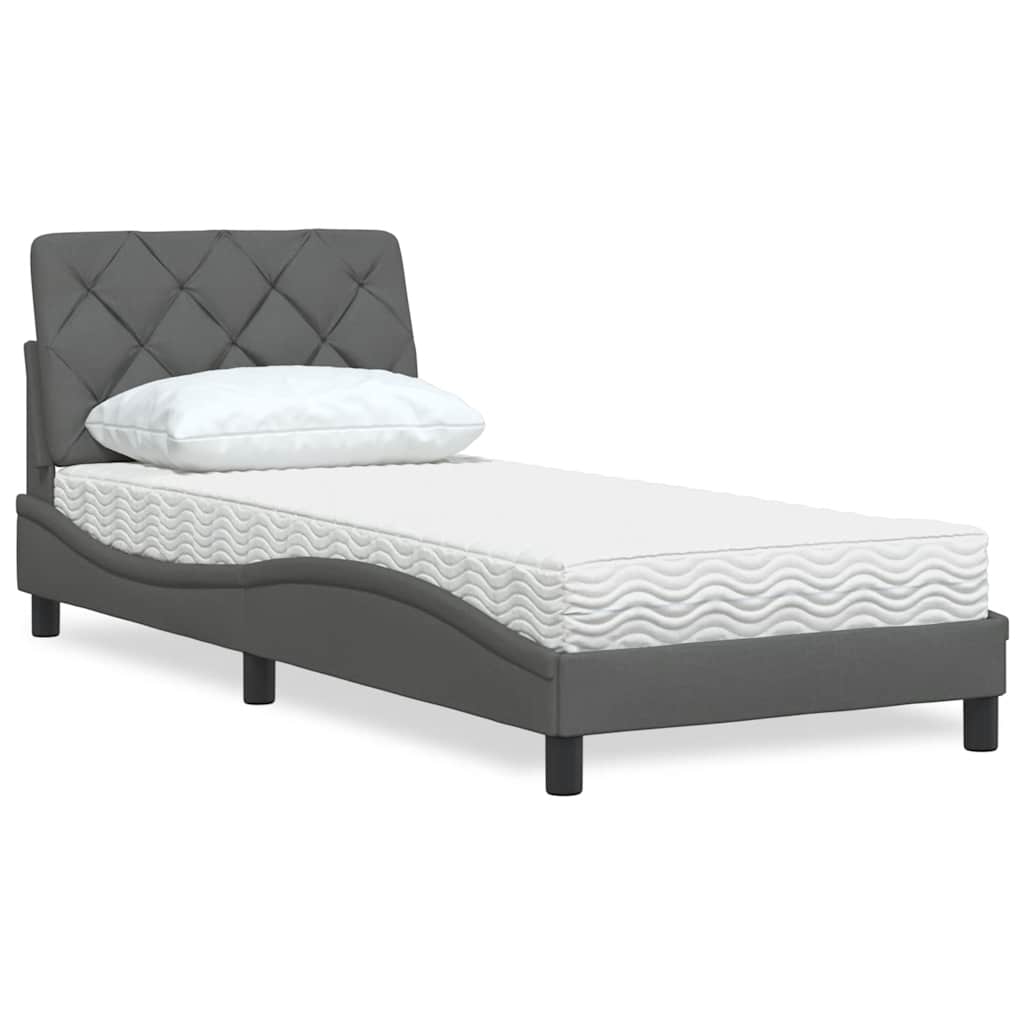 Bed met matras stof donkergrijs 80x200 cm is nu te koop bij PeponiXL, paradijselijk wonen!