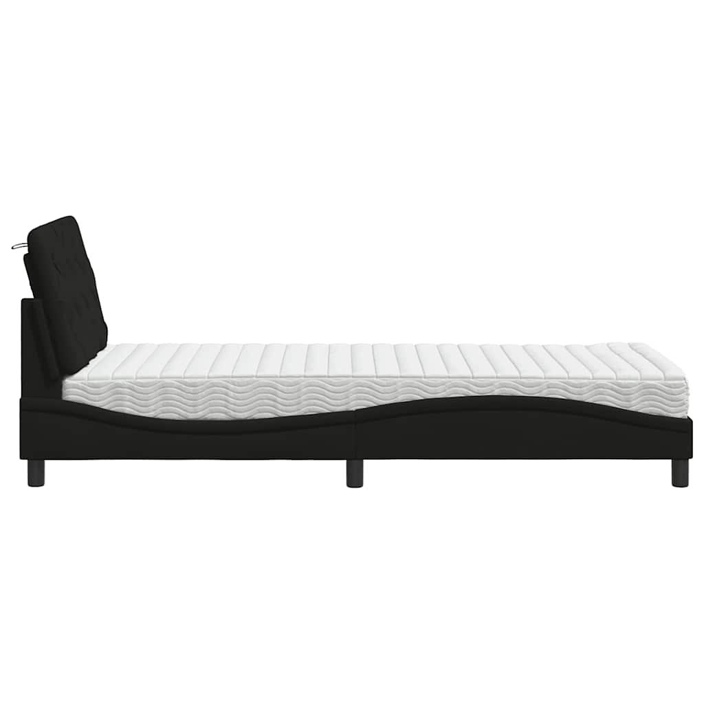 Bed met matras stof zwart 80x200 cm is nu te koop bij PeponiXL, paradijselijk wonen!