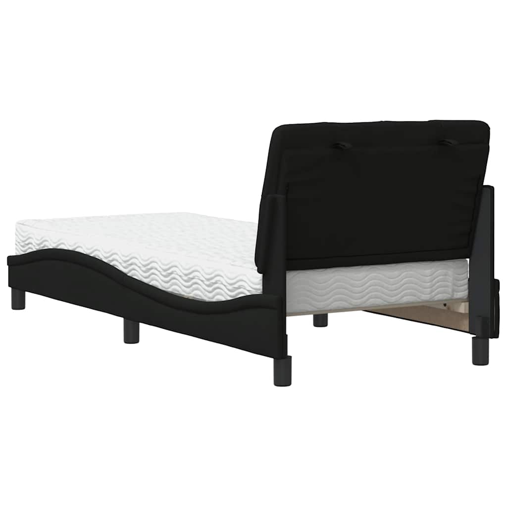 Bed met matras stof zwart 80x200 cm is nu te koop bij PeponiXL, paradijselijk wonen!