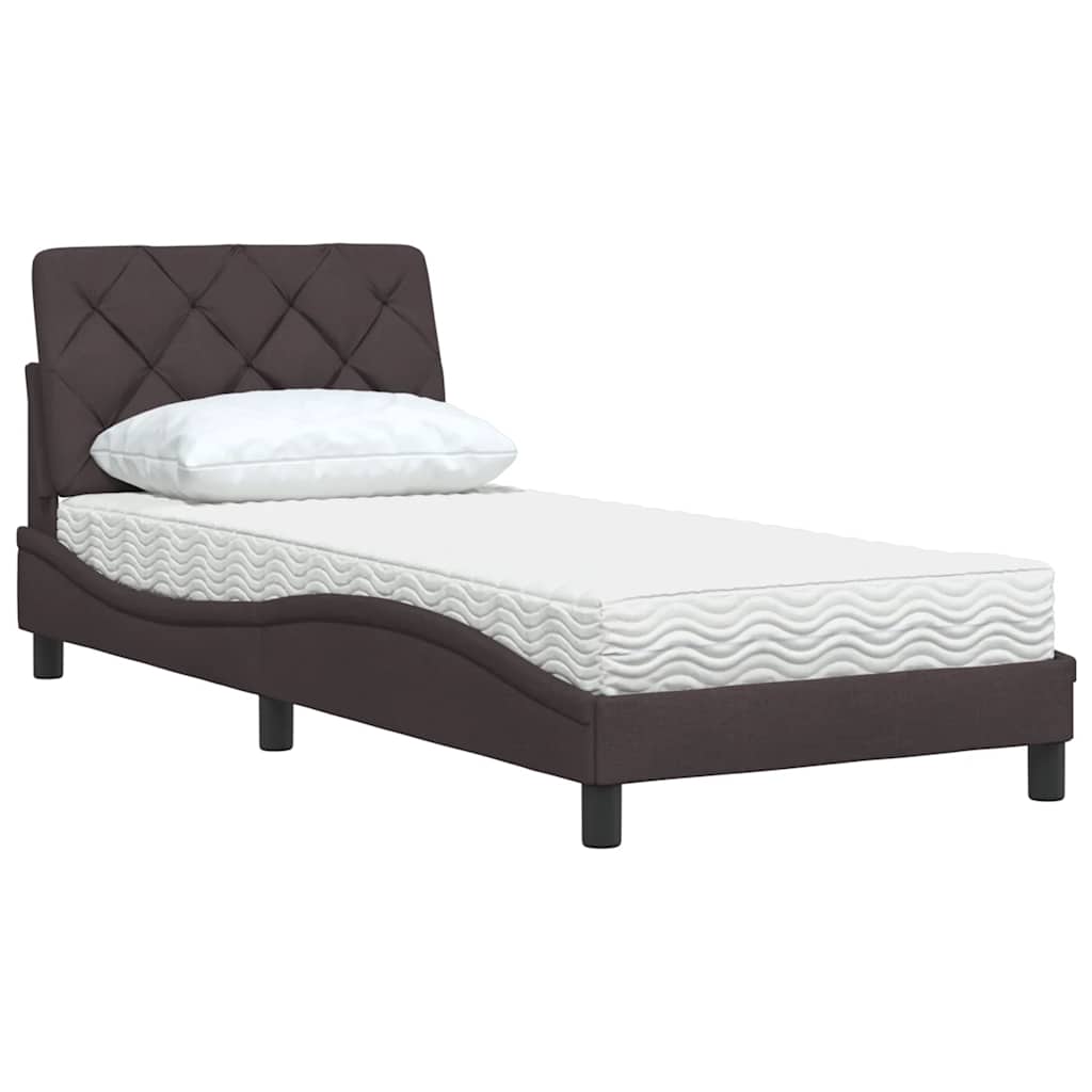 Bed met matras stof donkerbruin 80x200 cm is nu te koop bij PeponiXL, paradijselijk wonen!