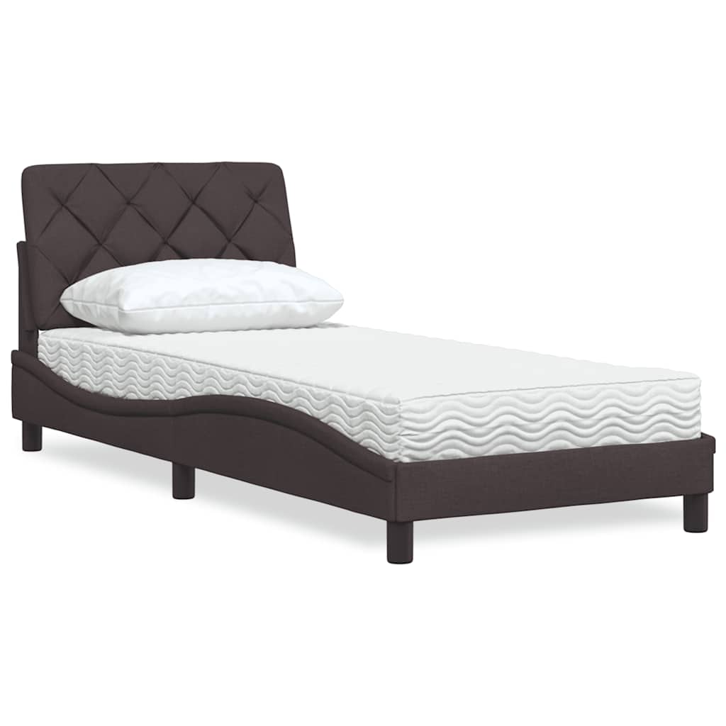 Bed met matras stof donkerbruin 80x200 cm is nu te koop bij PeponiXL, paradijselijk wonen!