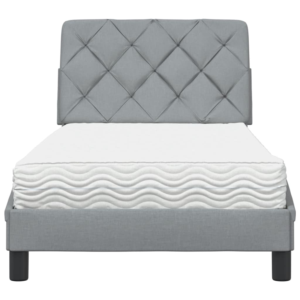 Bed met matras stof lichtgrijs 90x190 cm is nu te koop bij PeponiXL, paradijselijk wonen!