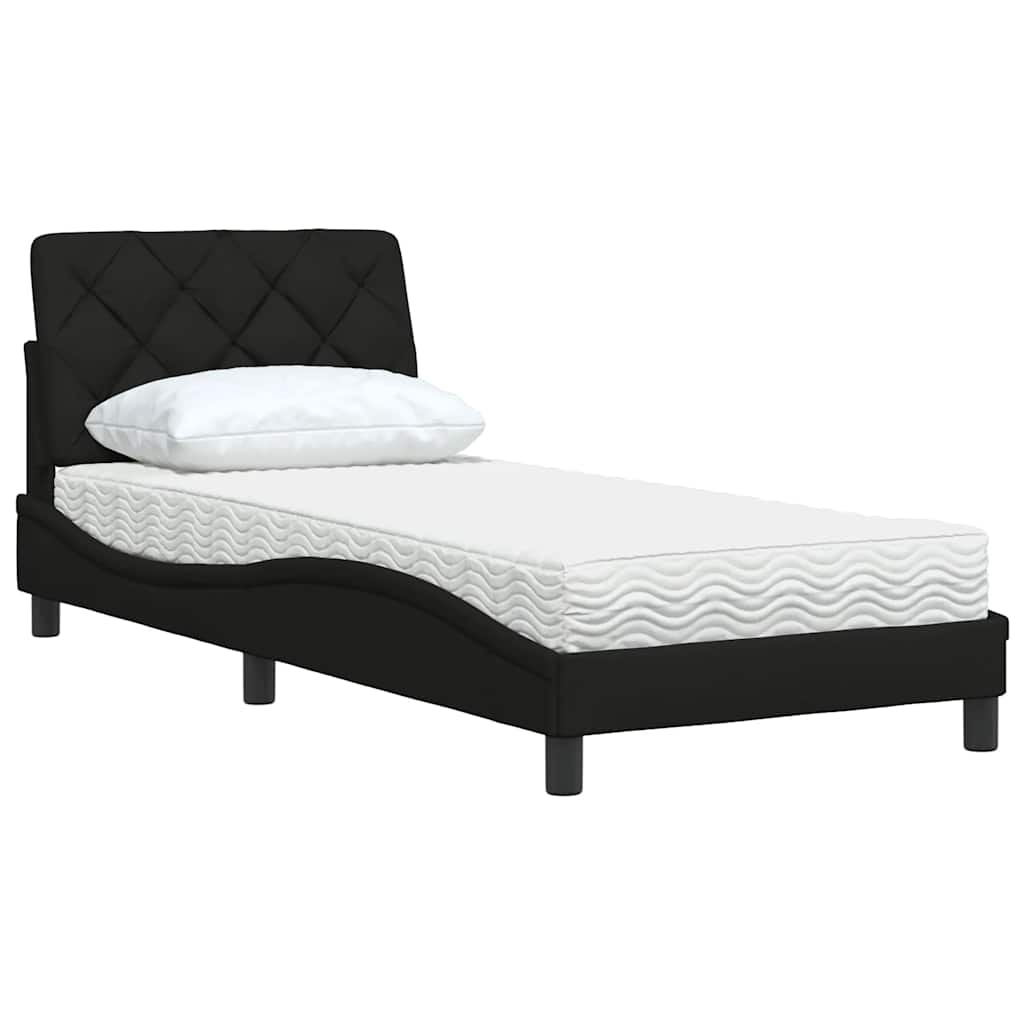 Bed met matras stof zwart 90x190 cm is nu te koop bij PeponiXL, paradijselijk wonen!