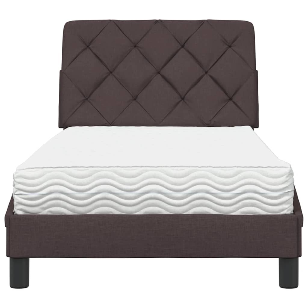 Bed met matras stof donkerbruin 90x190 cm is nu te koop bij PeponiXL, paradijselijk wonen!