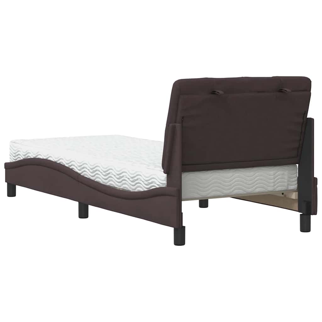 Bed met matras stof donkerbruin 90x190 cm is nu te koop bij PeponiXL, paradijselijk wonen!