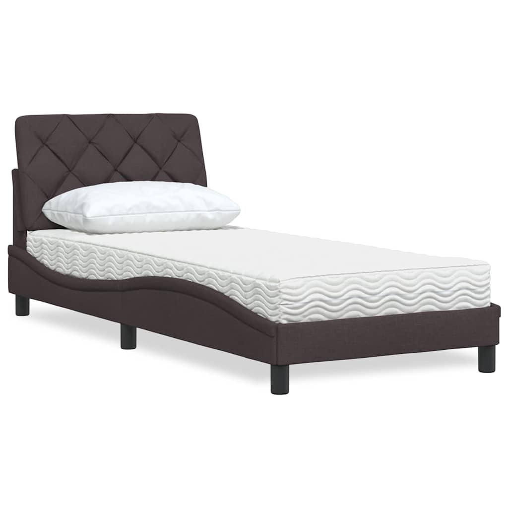 Bed met matras stof donkerbruin 90x190 cm is nu te koop bij PeponiXL, paradijselijk wonen!