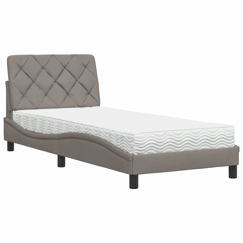 Bed met matras stof taupe 90x190 cm is nu te koop bij PeponiXL, paradijselijk wonen!