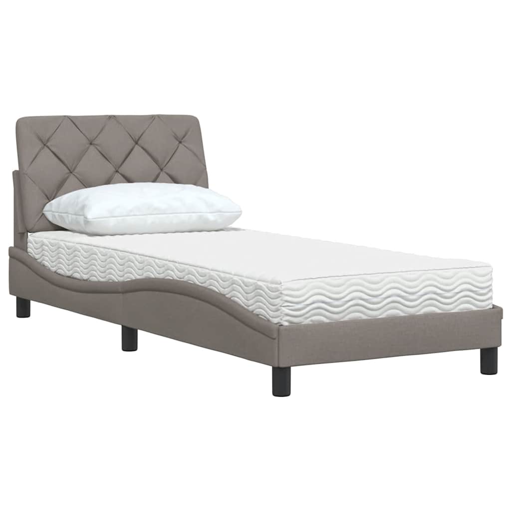 Bed met matras stof taupe 90x190 cm is nu te koop bij PeponiXL, paradijselijk wonen!