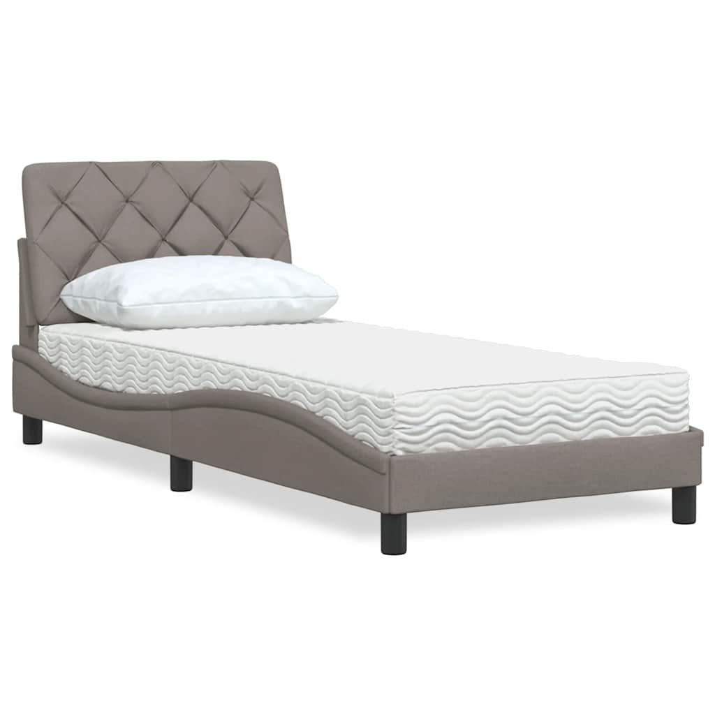 Bed met matras stof taupe 90x190 cm is nu te koop bij PeponiXL, paradijselijk wonen!