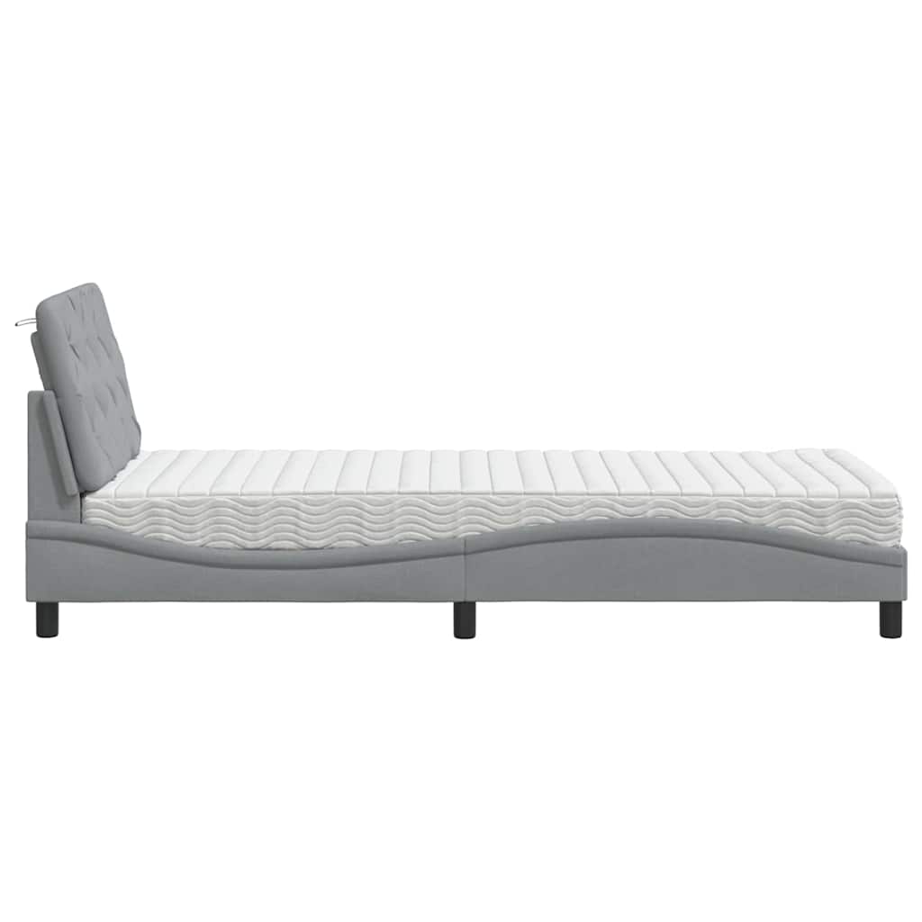 Bed met matras stof lichtgrijs 90x200 cm is nu te koop bij PeponiXL, paradijselijk wonen!