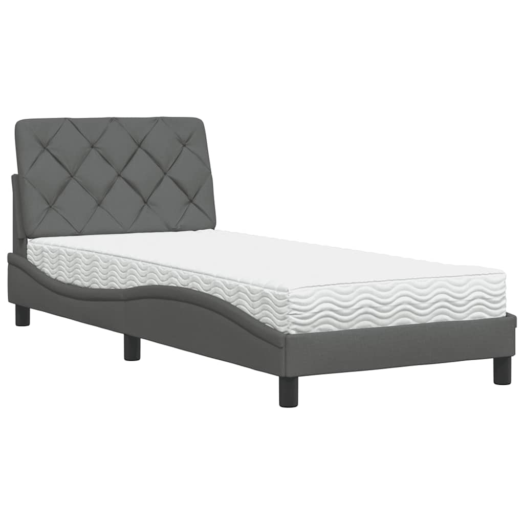 Bed met matras stof donkergrijs 90x200 cm is nu te koop bij PeponiXL, paradijselijk wonen!