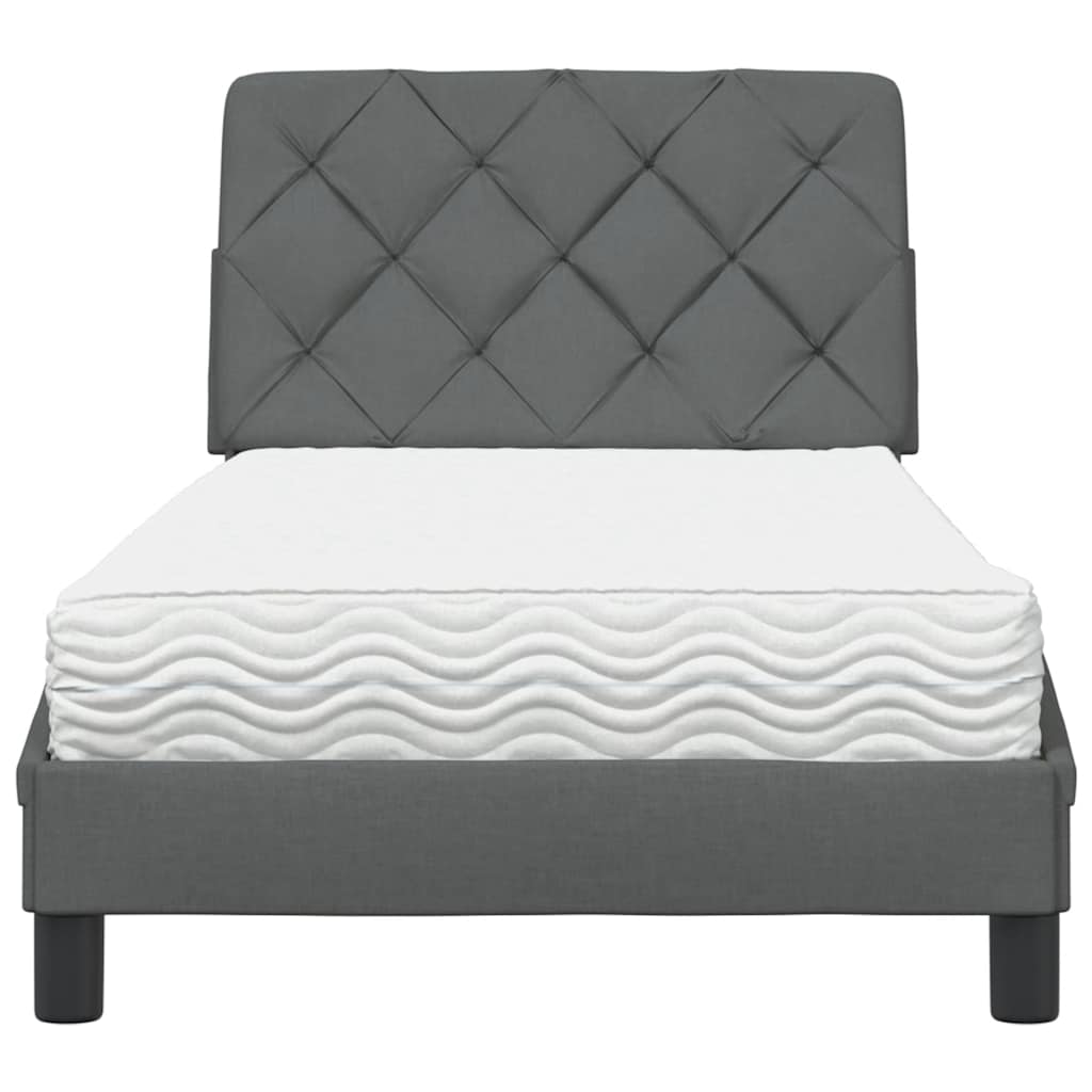 Bed met matras stof donkergrijs 90x200 cm is nu te koop bij PeponiXL, paradijselijk wonen!