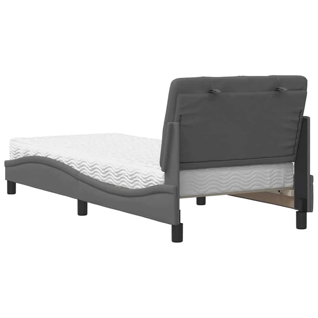 Bed met matras stof donkergrijs 90x200 cm is nu te koop bij PeponiXL, paradijselijk wonen!