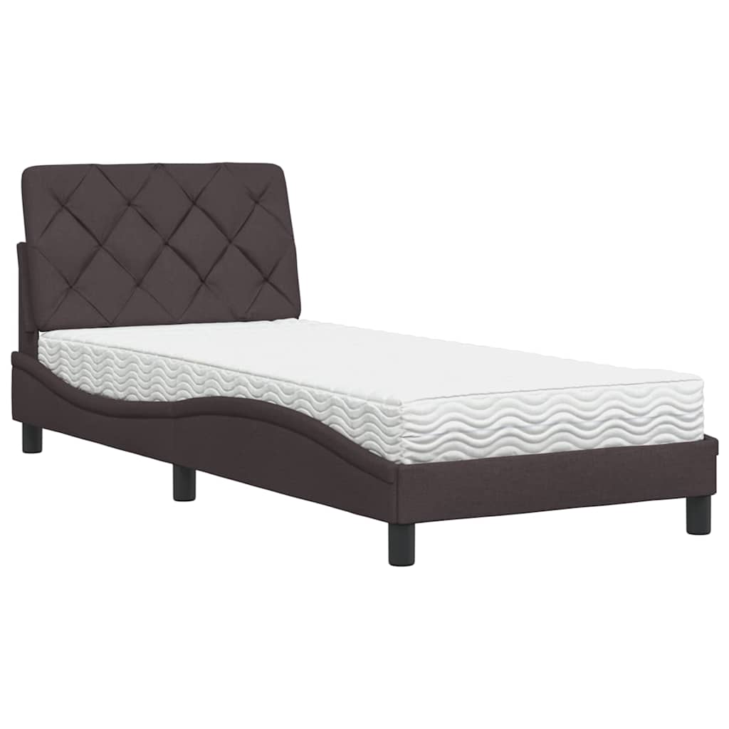 Bed met matras stof donkerbruin 90x200 cm is nu te koop bij PeponiXL, paradijselijk wonen!