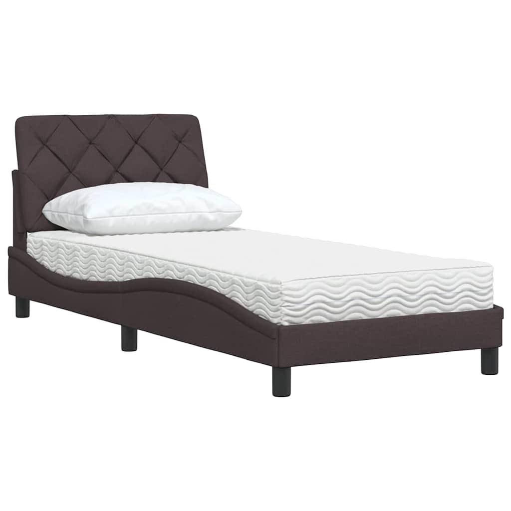 Bed met matras stof donkerbruin 90x200 cm is nu te koop bij PeponiXL, paradijselijk wonen!