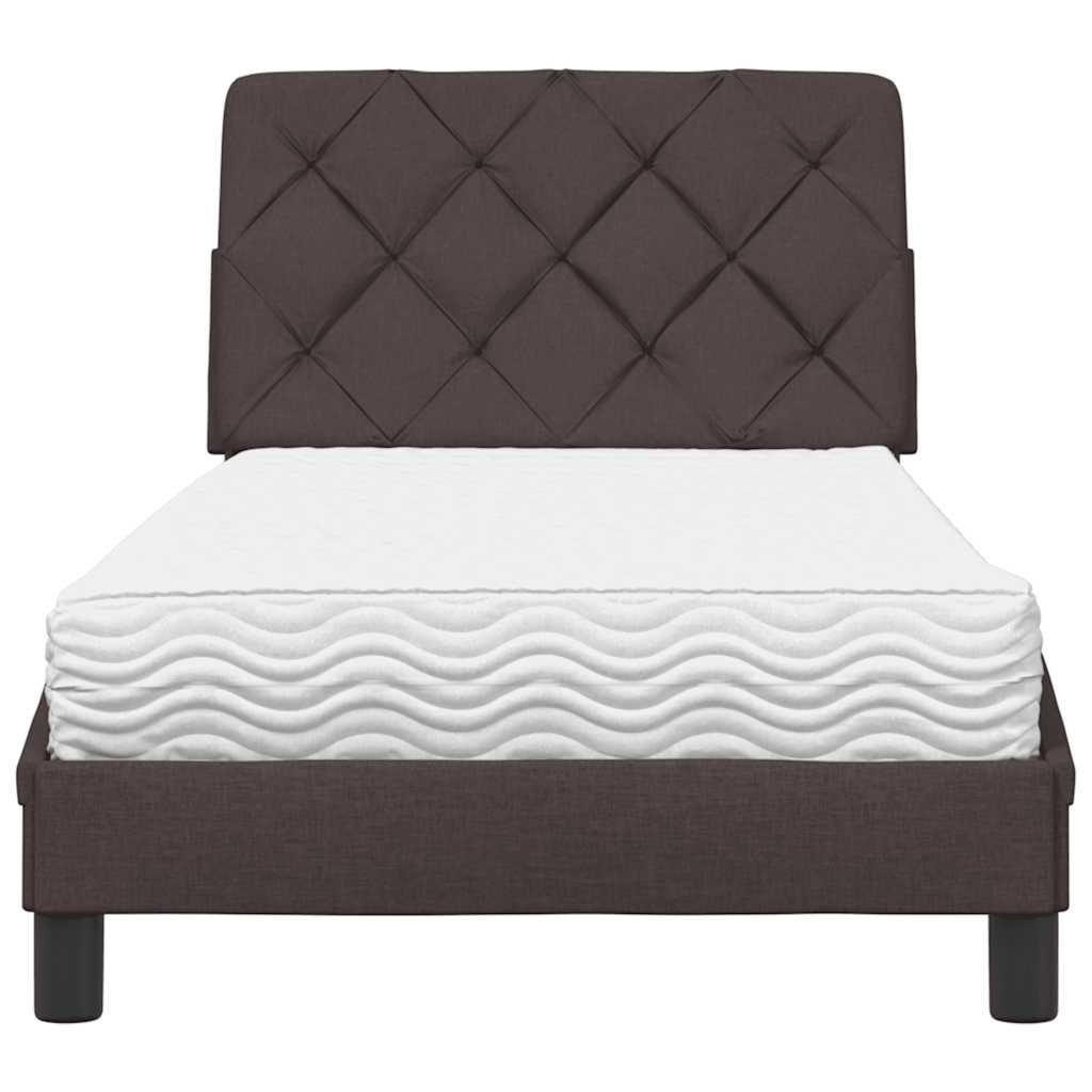 Bed met matras stof donkerbruin 90x200 cm is nu te koop bij PeponiXL, paradijselijk wonen!
