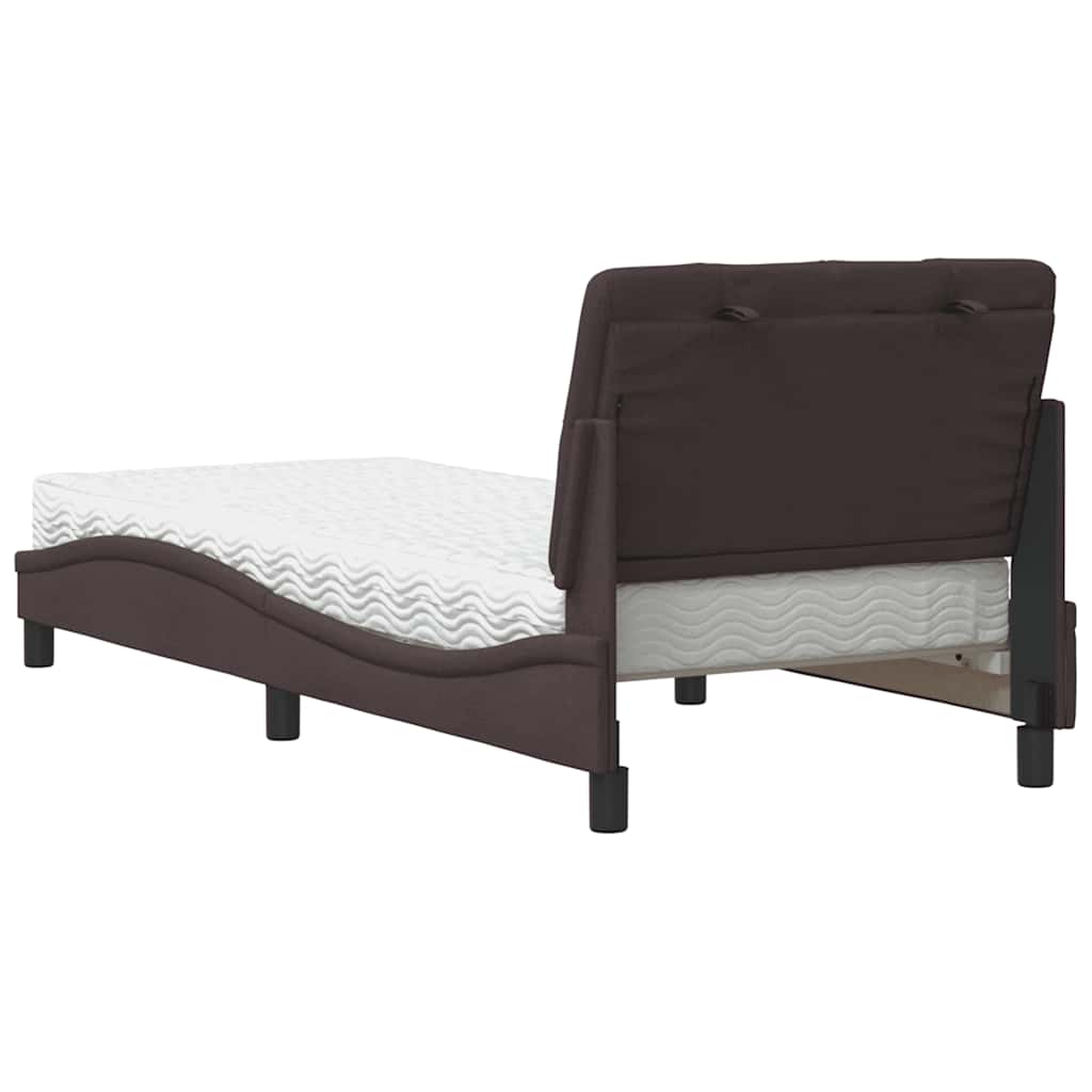 Bed met matras stof donkerbruin 90x200 cm is nu te koop bij PeponiXL, paradijselijk wonen!