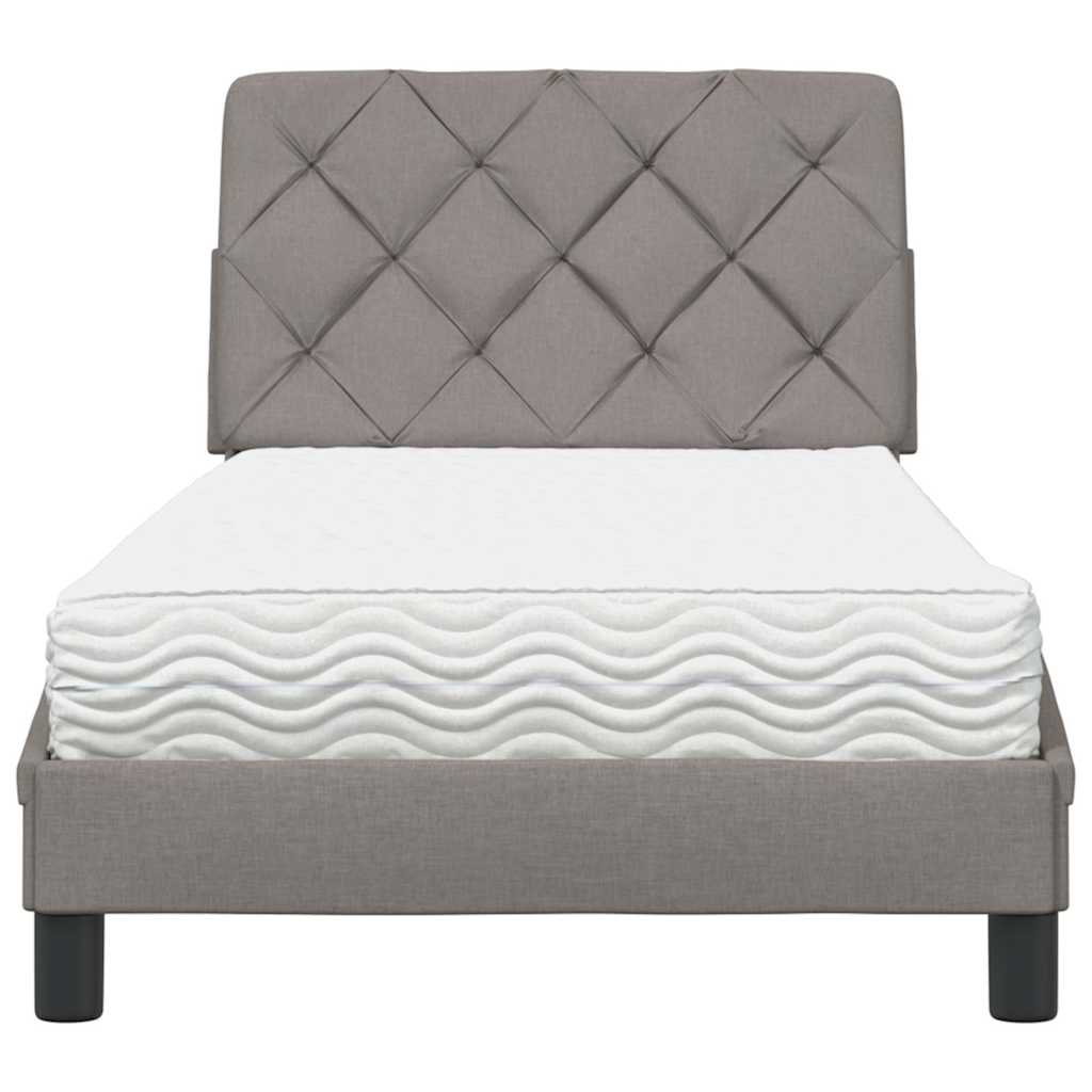 Bed met matras stof taupe 90x200 cm is nu te koop bij PeponiXL, paradijselijk wonen!