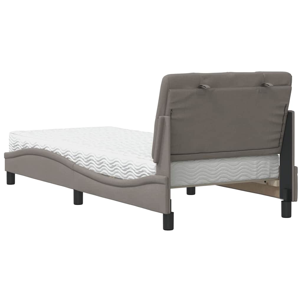 Bed met matras stof taupe 90x200 cm is nu te koop bij PeponiXL, paradijselijk wonen!
