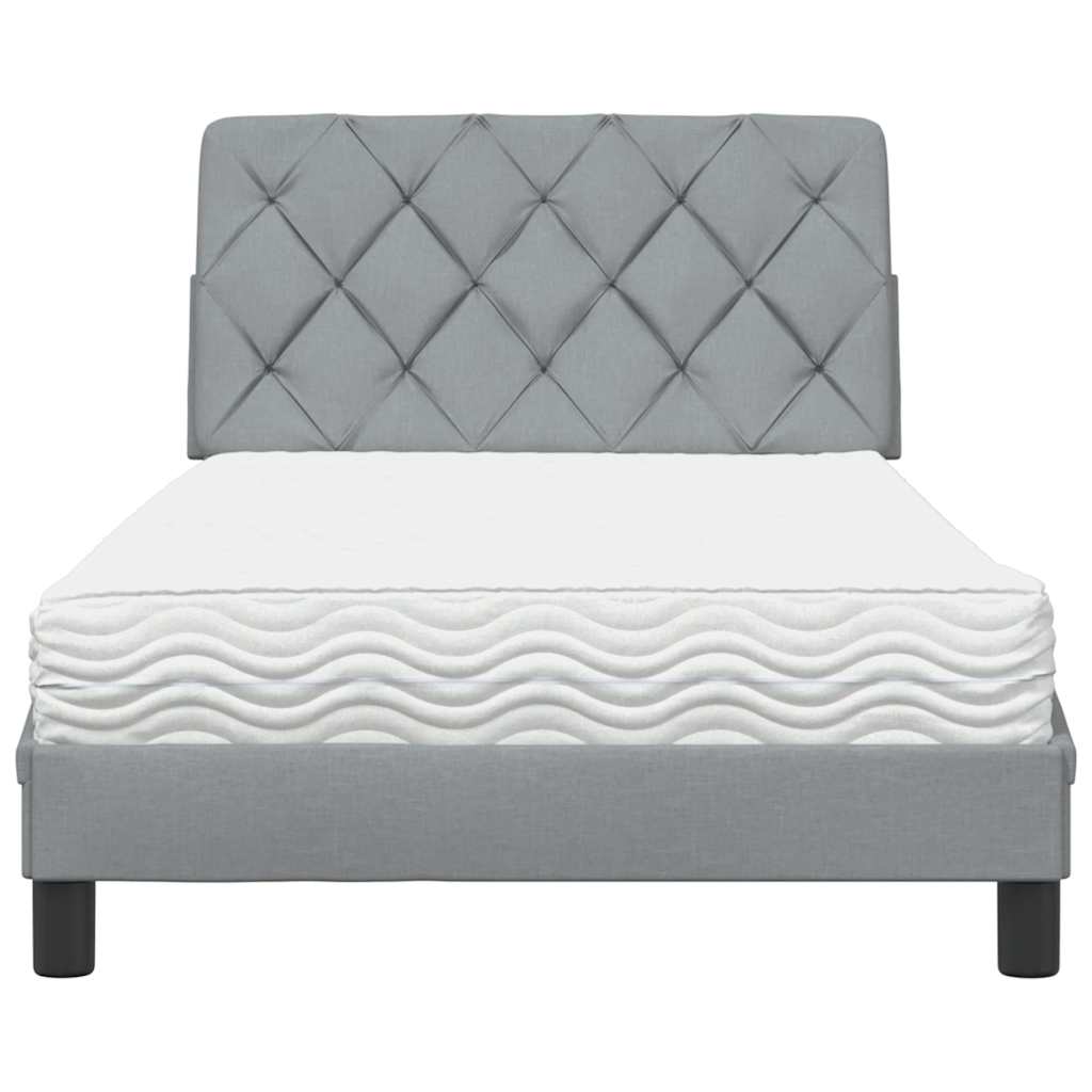 Bed met matras stof lichtgrijs 100x200 cm is nu te koop bij PeponiXL, paradijselijk wonen!