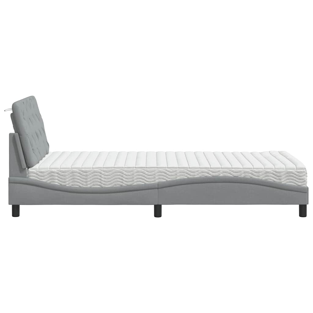 Bed met matras stof lichtgrijs 100x200 cm is nu te koop bij PeponiXL, paradijselijk wonen!