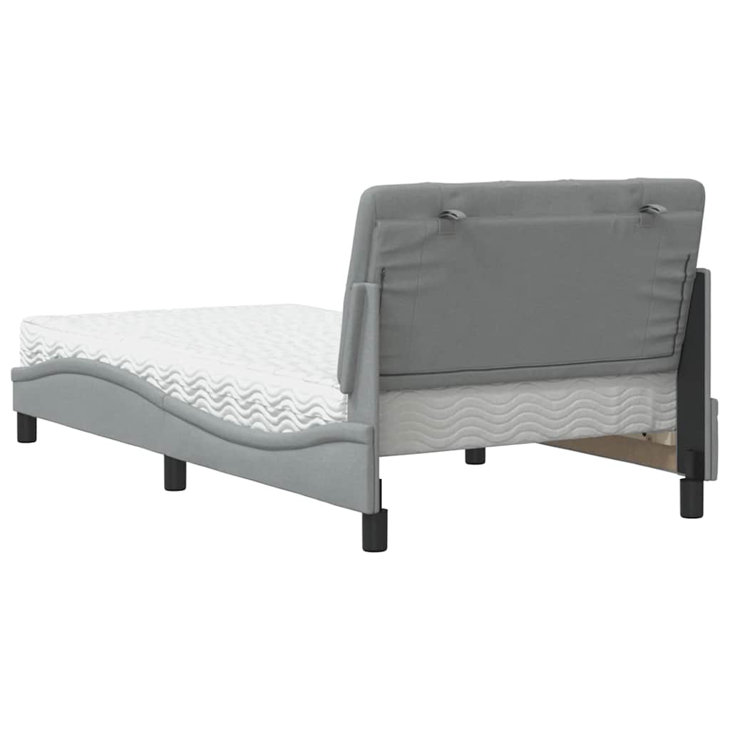 Bed met matras stof lichtgrijs 100x200 cm is nu te koop bij PeponiXL, paradijselijk wonen!