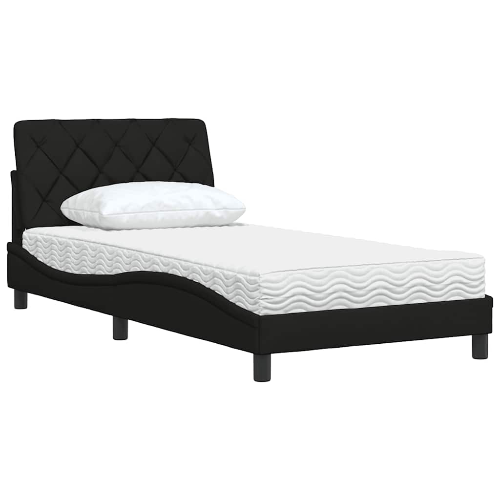 Bed met matras stof zwart 100x200 cm is nu te koop bij PeponiXL, paradijselijk wonen!