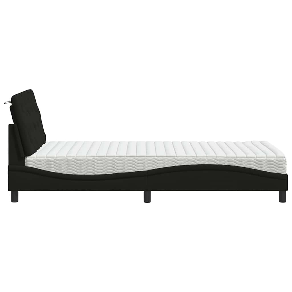 Bed met matras stof zwart 100x200 cm is nu te koop bij PeponiXL, paradijselijk wonen!