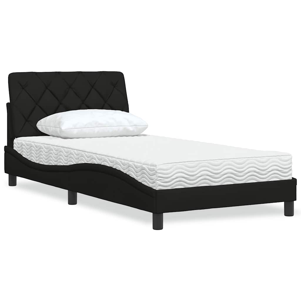 Bed met matras stof zwart 100x200 cm is nu te koop bij PeponiXL, paradijselijk wonen!
