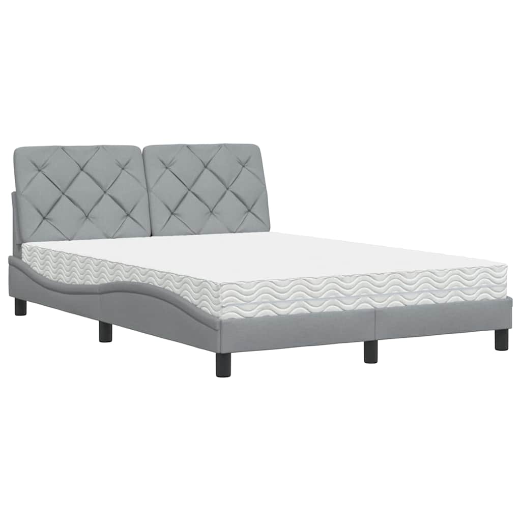 Bed met matras stof lichtgrijs 120x200 cm is nu te koop bij PeponiXL, paradijselijk wonen!