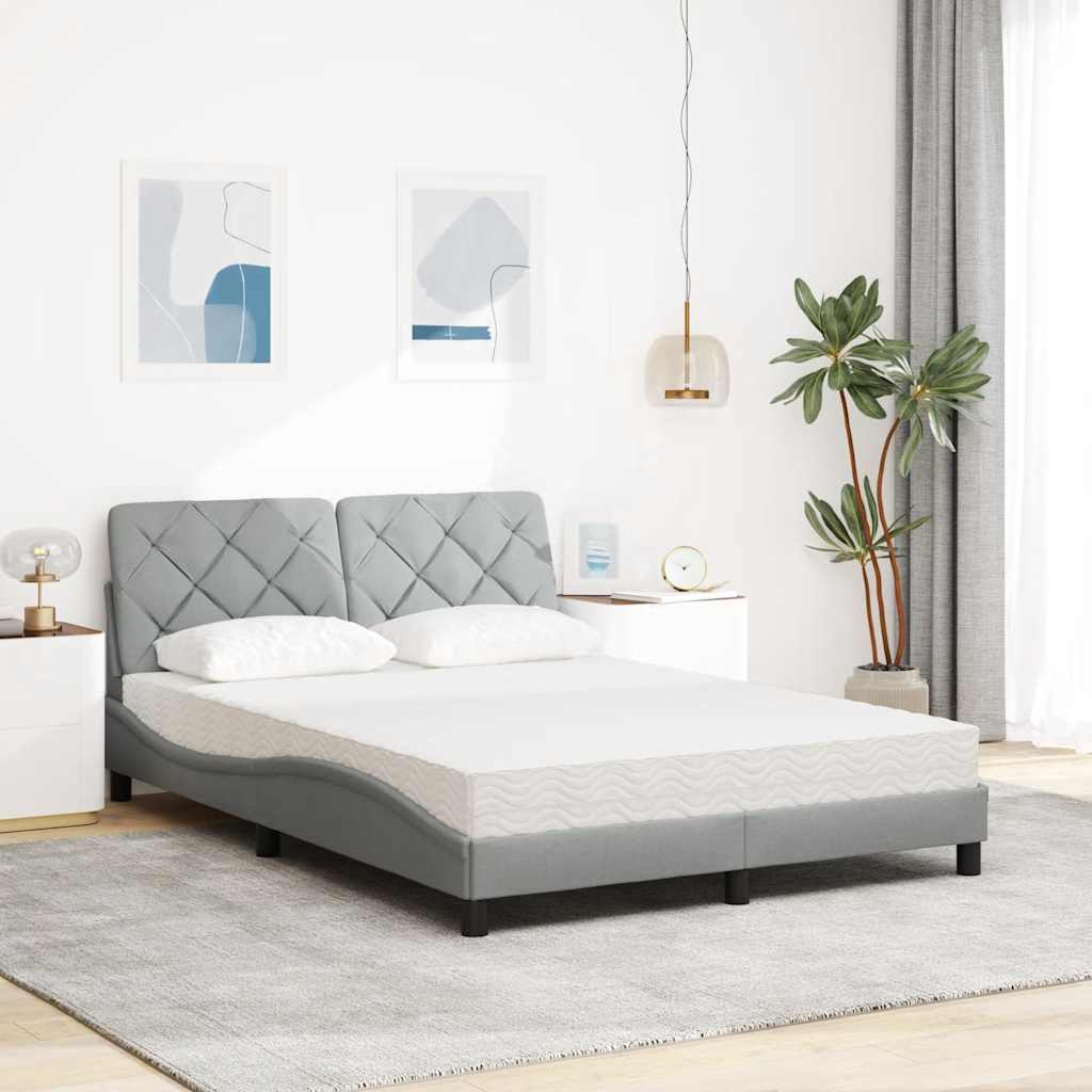 Bed met matras stof lichtgrijs 120x200 cm is nu te koop bij PeponiXL, paradijselijk wonen!