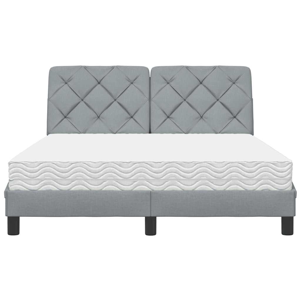 Bed met matras stof lichtgrijs 120x200 cm is nu te koop bij PeponiXL, paradijselijk wonen!