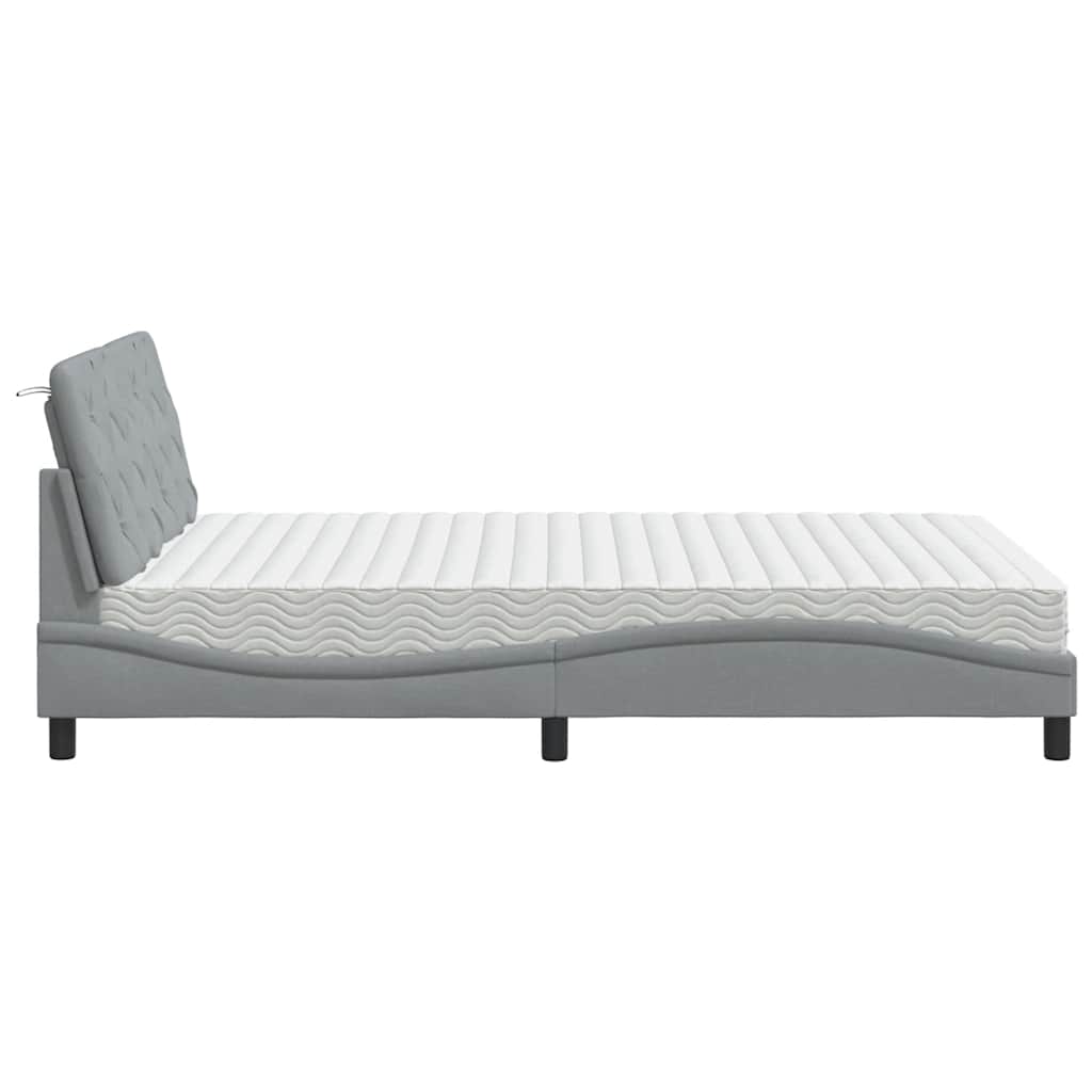 Bed met matras stof lichtgrijs 120x200 cm is nu te koop bij PeponiXL, paradijselijk wonen!